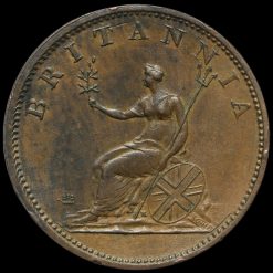 1806 George III Early Milled Copper Halfpenny Reverse