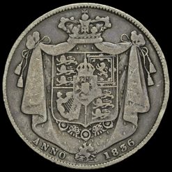 1836 William IV Milled Silver Half Crown Reverse