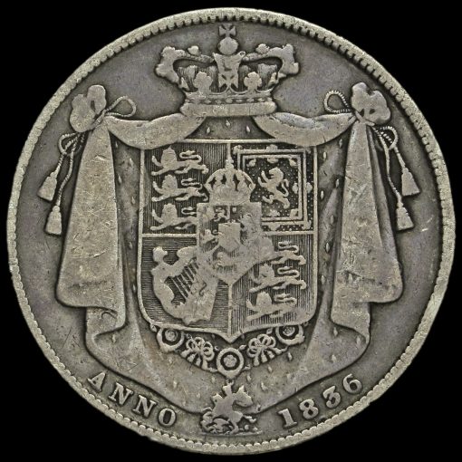 1836 William IV Milled Silver Half Crown Reverse