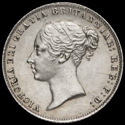 1860 Queen Victoria Young Head Silver Sixpence Obverse