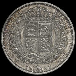 1887 Queen Victoria Jubilee Head Silver Half Crown Reverse
