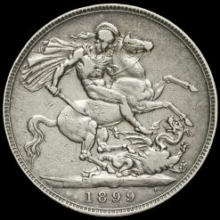 1899 Queen Victoria Veiled Head Silver LXIII Crown Reverse