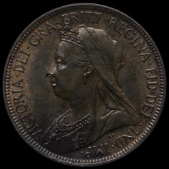 1899 Queen Victoria Veiled Head Halfpenny Obverse