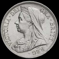 1901 Queen Victoria Veiled Head Silver Half Crown Obverse