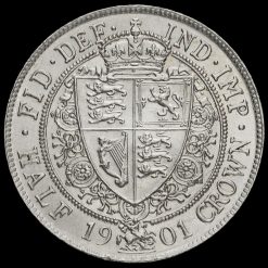 1901 Queen Victoria Veiled Head Silver Half Crown Reverse