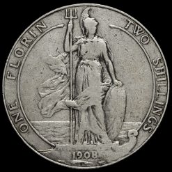 1908 Edward VII Silver Florin Reverse