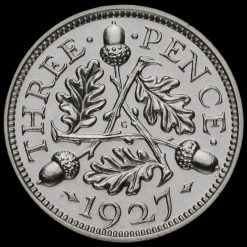 1927 George V Silver Proof Threepence Reverse