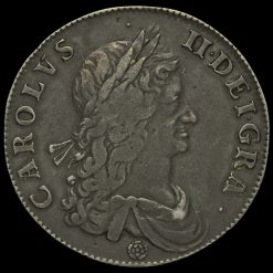 1662 Charles II Early Milled Silver Crown Obverse