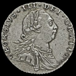 1787 George III Early Milled Silver Sixpence Obverse