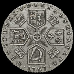 1787 George III Early Milled Silver Sixpence Reverse