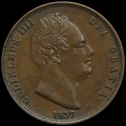 1837 William IV Milled Copper Halfpenny Obverse