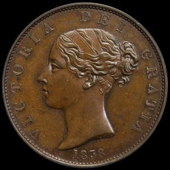 1838 Queen Victoria Young Head Copper Halfpenny Obverse