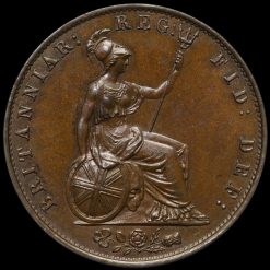 1838 Queen Victoria Young Head Copper Halfpenny Reverse