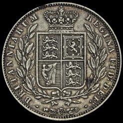 1844 Queen Victoria Young Head Silver Half Crown Reverse