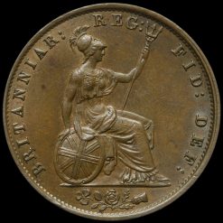 1855 Queen Victoria Young Head Copper Halfpenny Reverse