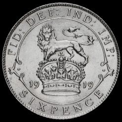 1919 George V Silver Sixpence Reverse