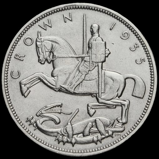1935 King George V Rocking Horse Silver Jubilee Crown Reverse