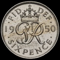 1950 George VI Proof Sixpence Reverse