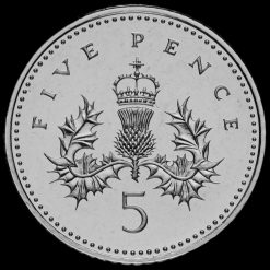 1990 Silver Proof Five Pence Reverse (new)