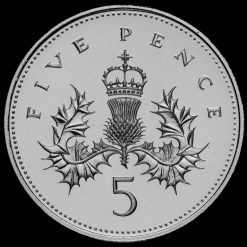 1990 Silver Proof Five Pence Reverse