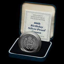 1990 Queen Mother 90th Birthday Silver Proof Crown