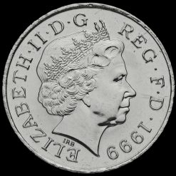 1999 Elizabeth II Millennium Commemorative Crown £5 Coin Obverse