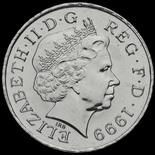 1999 Elizabeth II Millennium Commemorative Crown £5 Coin Obverse