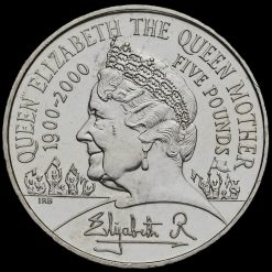 1990 Queen Elizabeth The Queen Mother 90th Birthday Crown £5 Coin Reverse