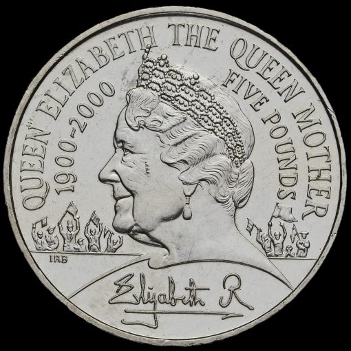1990 Queen Elizabeth The Queen Mother 90th Birthday Crown £5 Coin Reverse