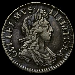 1701 William III Early Milled Silver Maundy Threepence Obverse
