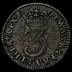 1701 William III Early Milled Silver Maundy Threepence Reverse