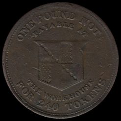 1812 Birmingham Workhouse One Penny Token Reverse