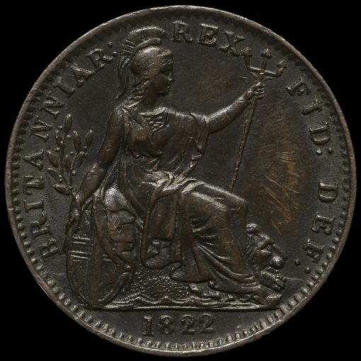 1822 George IV Copper Farthing Reverse