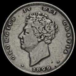 1829 George IV Bare Head Milled Silver Shilling Obverse