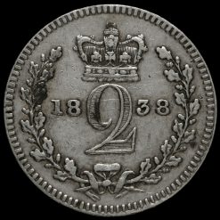 1838 Queen Victoria Young Head Silver Maundy Twopence Reverse