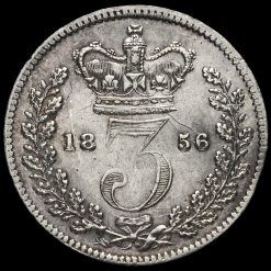 1856 Queen Victoria Young Head Silver Threepence Reverse