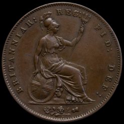 1859 Queen Victoria Young Head Copper Penny Reverse