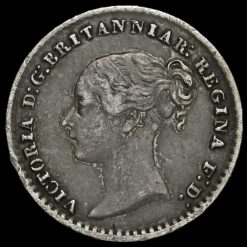 1872 Queen Victoria Young Head Silver Maundy Penny Obverse
