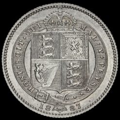 1887 Queen Victoria Jubilee Head Silver Shilling Reverse