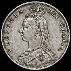 1888 Queen Victoria Jubilee Head Silver Half Crown Obverse