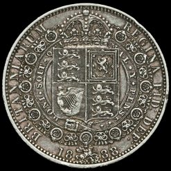 1888 Queen Victoria Jubilee Head Silver Half Crown Reverse