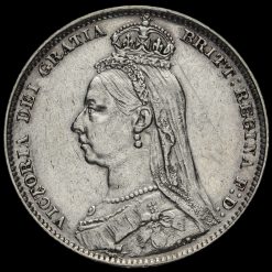 1890 Queen Victoria Jubilee Head Silver Shilling Obverse