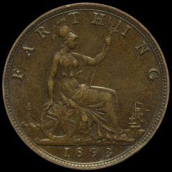 1893 Queen Victoria Bun Head Farthing Reverse
