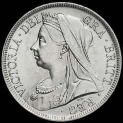 1900 Queen Victoria Veiled Head Silver Half Crown Obverse