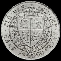 1900 Queen Victoria Veiled Head Silver Half Crown Reverse