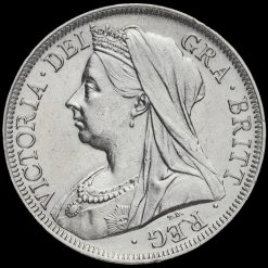 1900 Queen Victoria Veiled Head Silver Half Crown Obverse