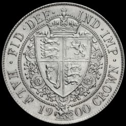 1900 Queen Victoria Veiled Head Silver Half Crown Reverse