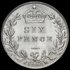 1901 Queen Victoria Veiled Head Silver Sixpence Reverse
