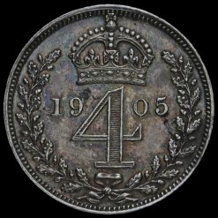 1905 Edward VII Silver Maundy Fourpence Reverse