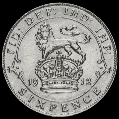 1912 George V Silver Sixpence Reverse